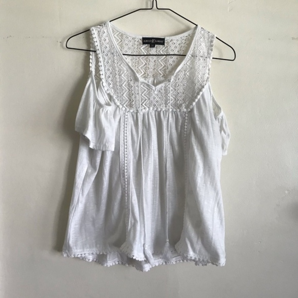 Almost Famous Lace Cold Shoulder Top